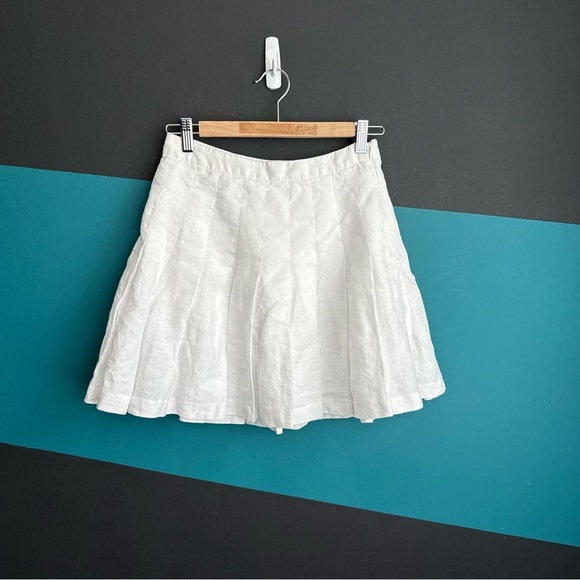Wilfred 100% Organic Linen White Mini Skirt size 4 - Picture 1 of 9